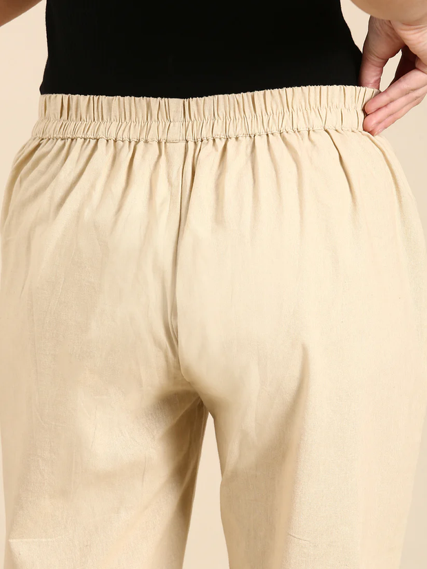Beige classic  cotton pants