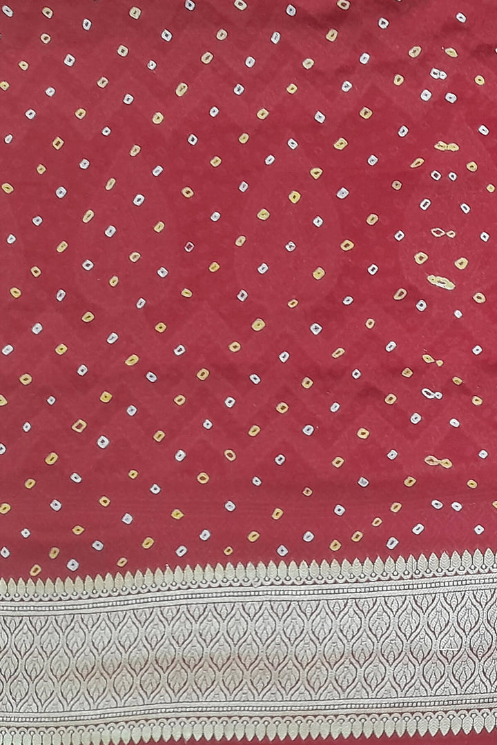 Banarasi khaddi silk georgette bandhini saree