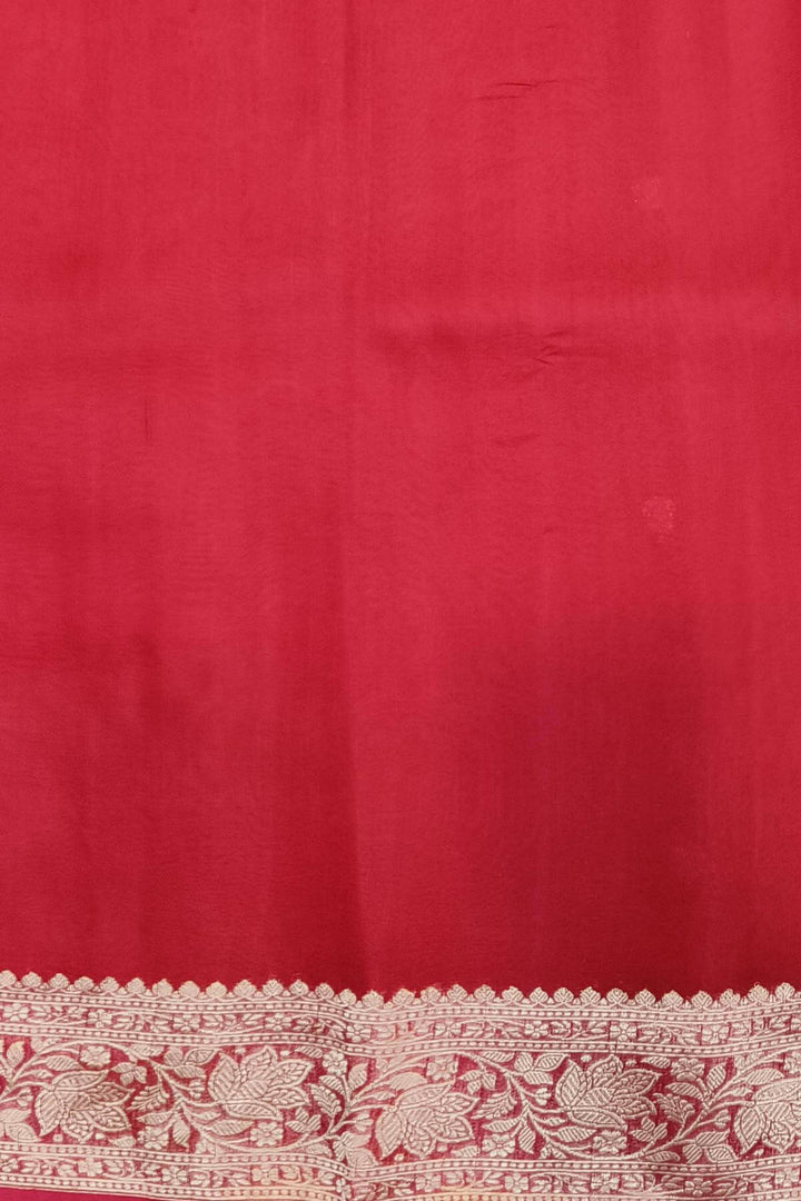 Banarasi kora (organza)  silk saree in  rani pink