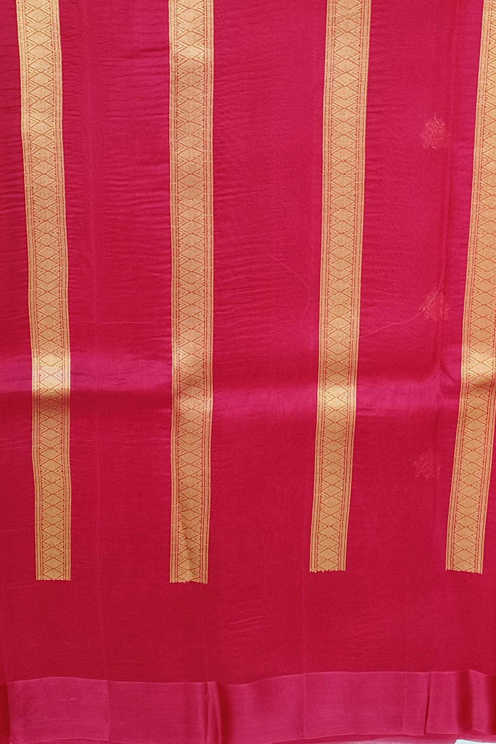 Banarasi kora (organza)  silk saree in  rani pink