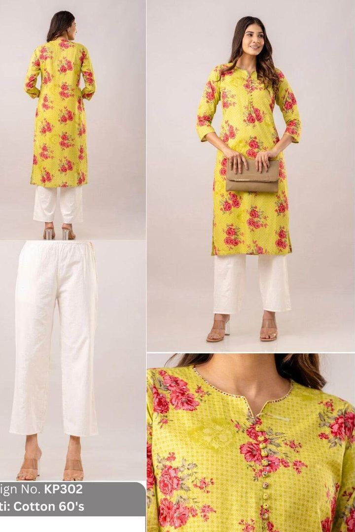 Cotton  kurti in straight cut in olive green.