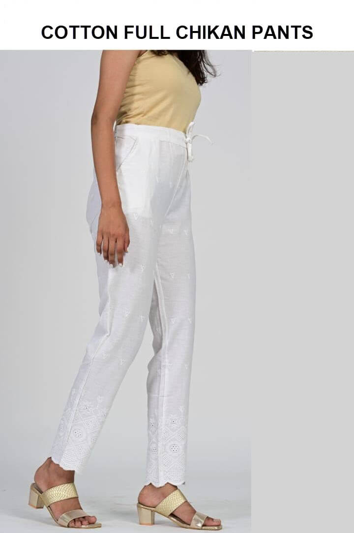Cotton full chikan pants