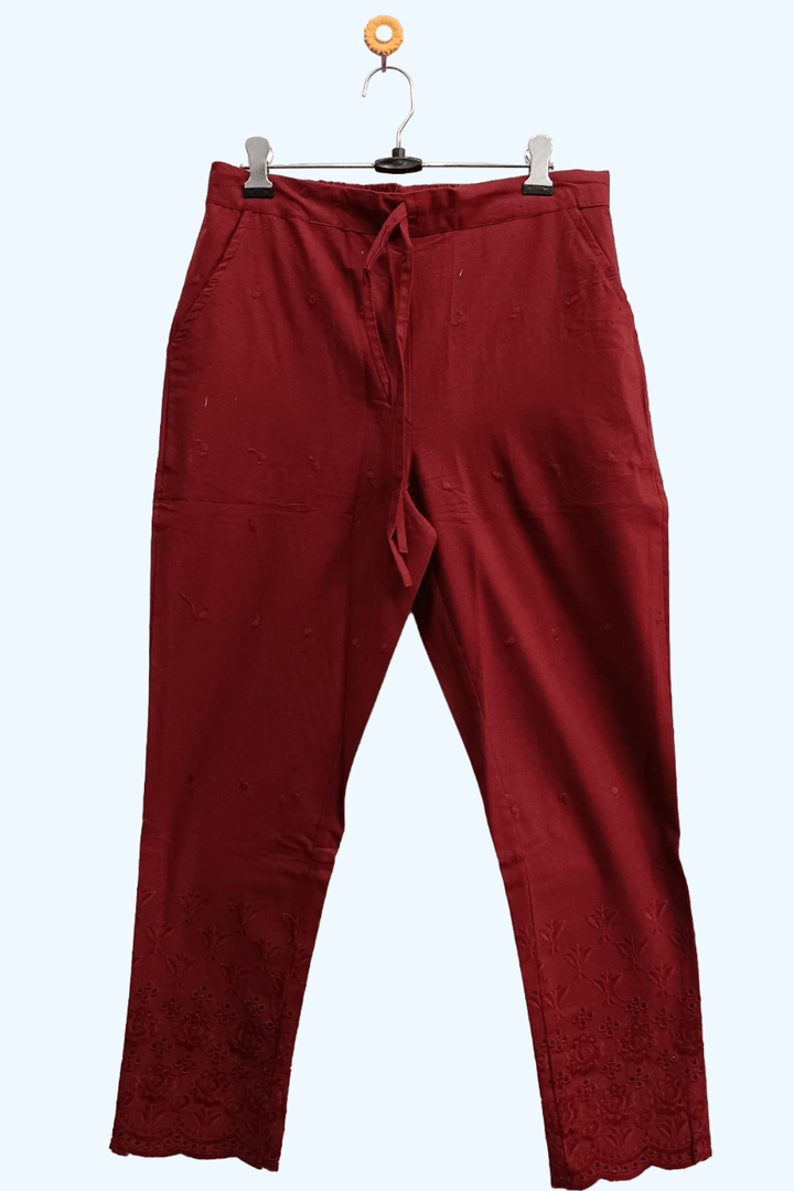Cotton full chikan pants