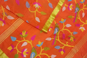 Muslin Jamdani saree in orange
