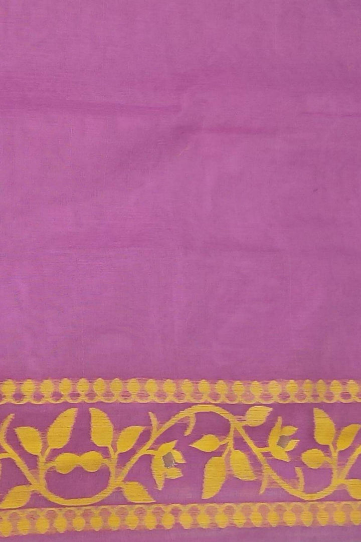 Handloom silk cotton saree in blush pink in floral jamdani weave