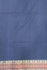 Assam  mercerized cotton saree in navy blue