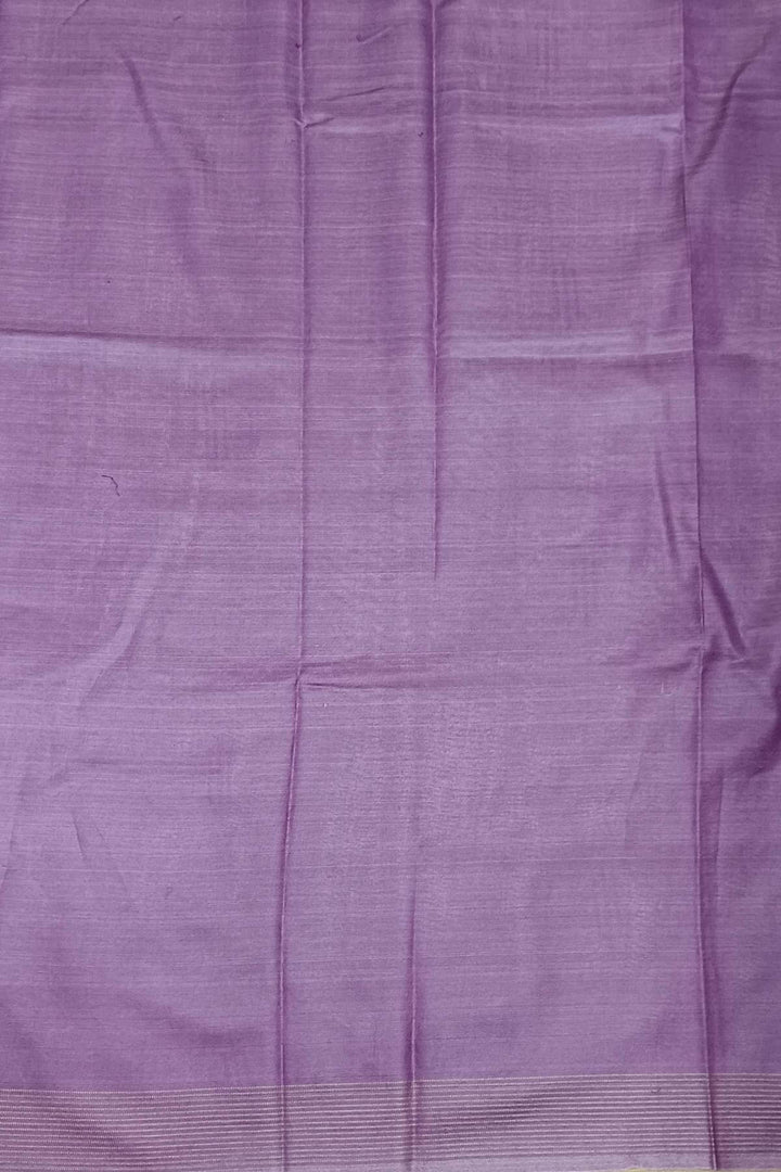 Handwoven Eri  silk saree in beige with striped pallu  and a contrast blouse