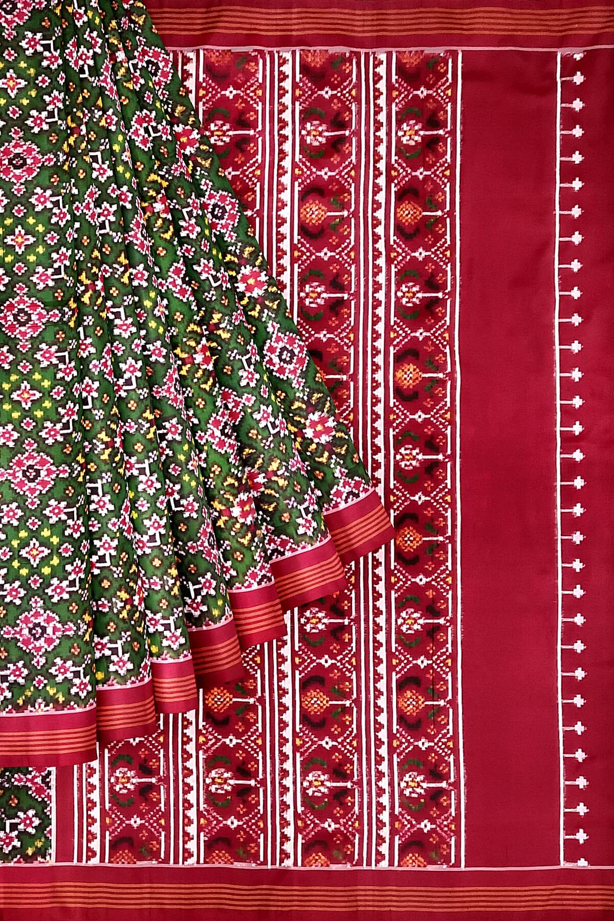 Teal blue navaratan small dupatta in single ikat