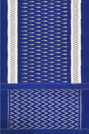 Handwoven ikat pure cotton saree in blue with floral pattern
