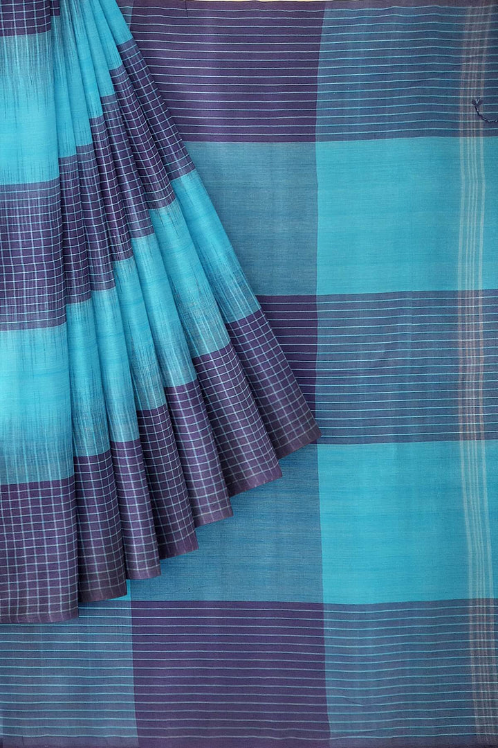 Handwoven ikat  cotton saree in blue