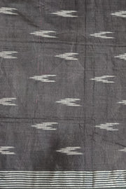 Ikat linen cotton saree in magenta & black
