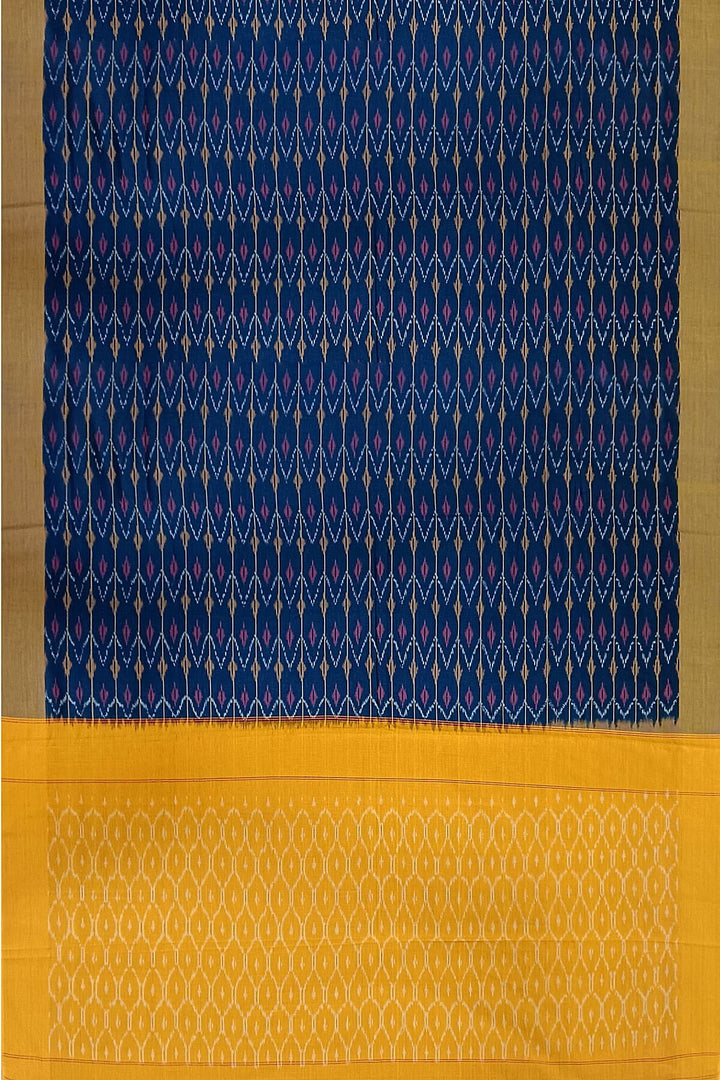 Ikat pure cotton saree in navy blue