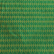 Handwoven Ikat pure silk fabric in green & mustard