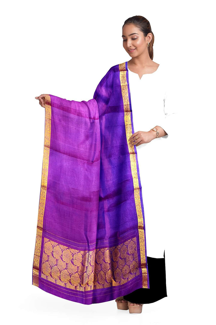 Kanchi pure silk dhavani / voni / chunni in purple