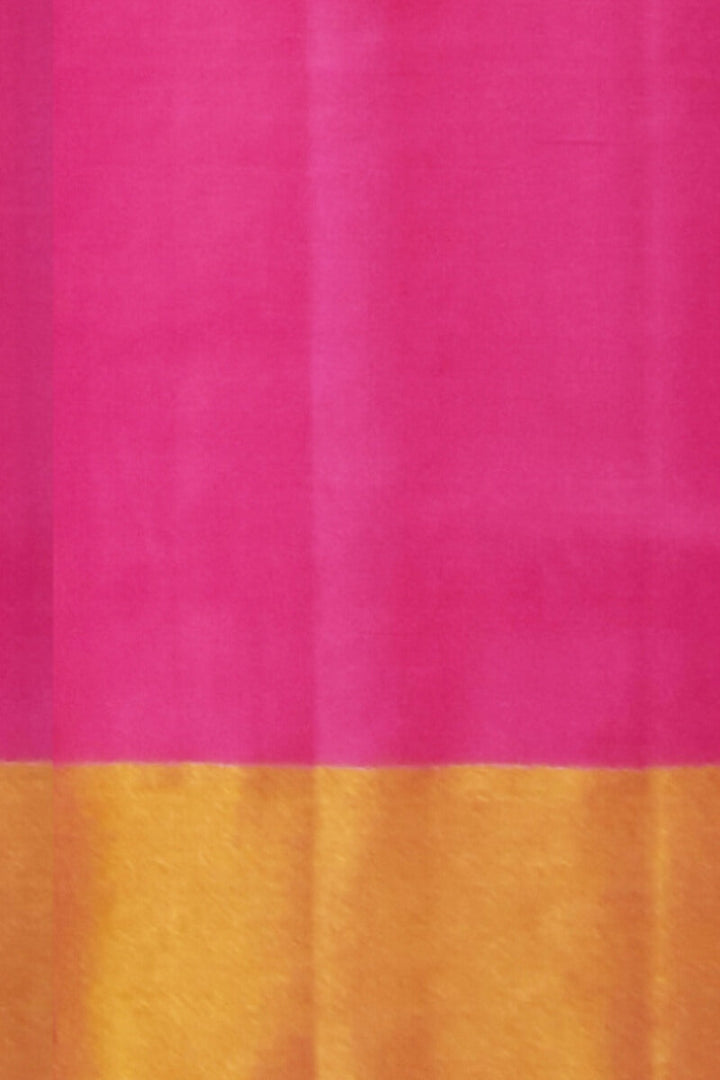 Kanchi soft silk  saree in teal blue with big motifs and geometric pattern in pallu.