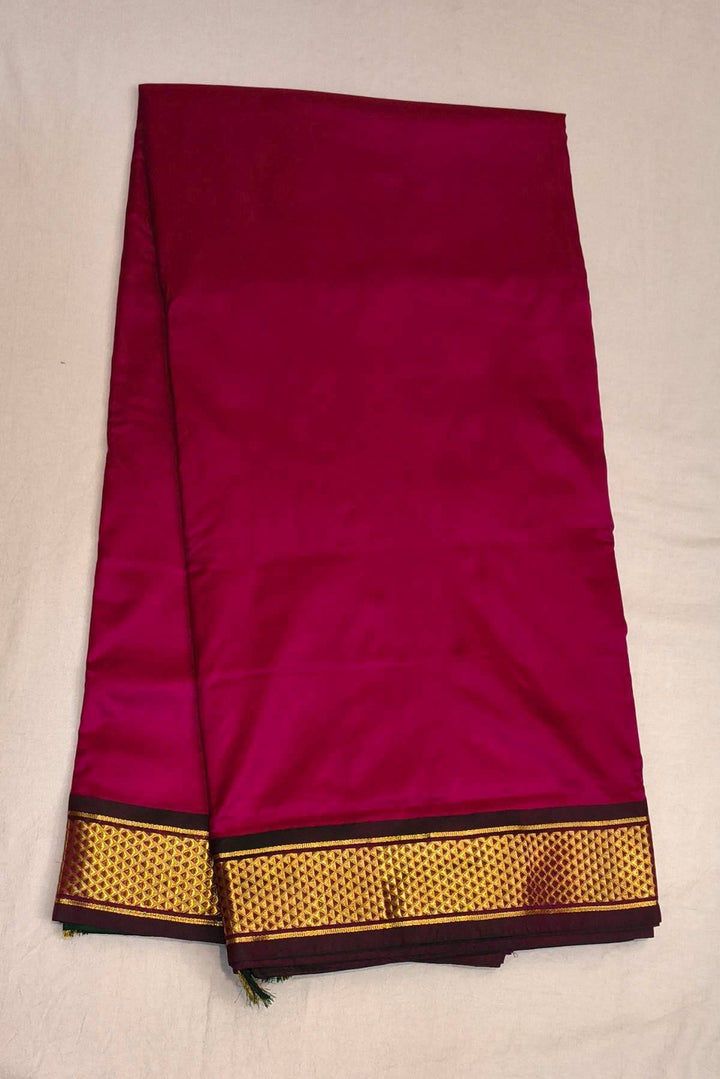 Kanchi  pure silk saree  in magenta  ( 9 yards )