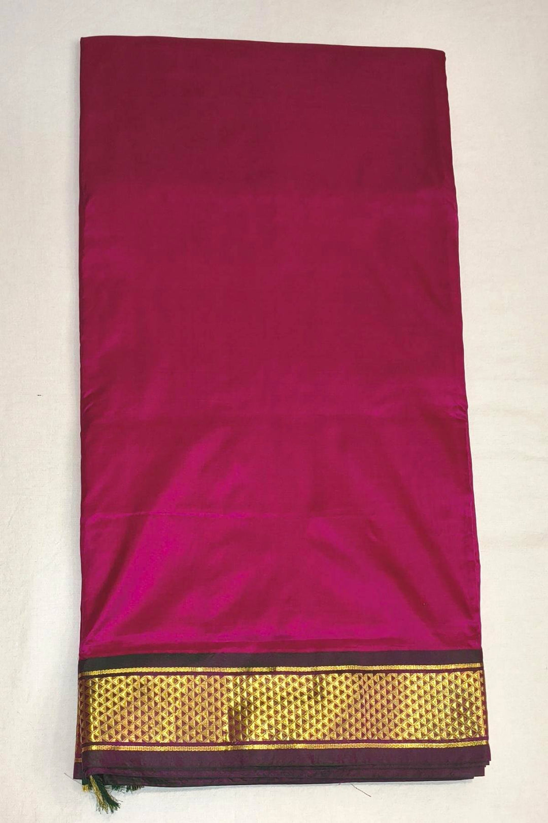 Kanchi  pure silk saree  in magenta  ( 9 yards )