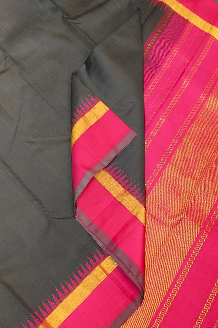 Kanchi  pure silk  brocade saree in black