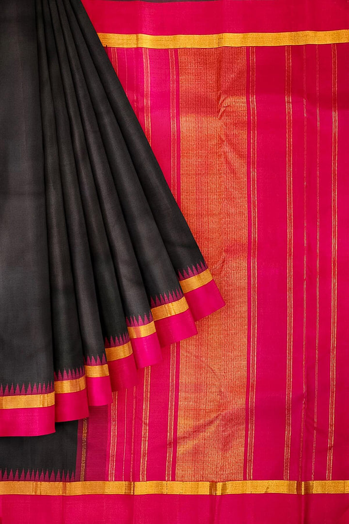 Kanchi  pure silk  brocade saree in black