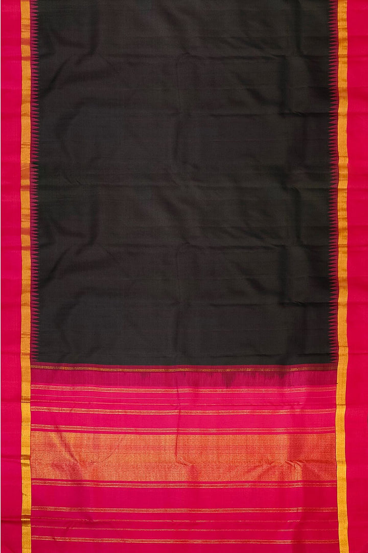 Kanchi  pure silk  brocade saree in black