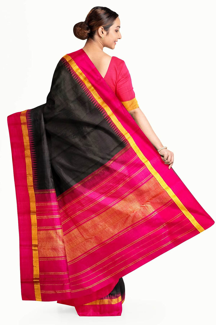 Kanchi  pure silk  brocade saree in black