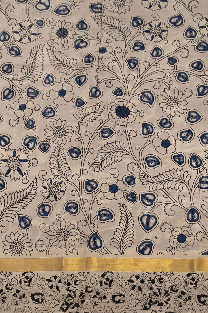 Mangalgiri silk cotton saree in maroon  in kalamkari print