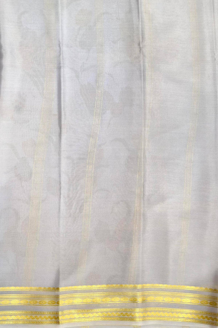 Printed Mysore crepe pure silk saree in  lavender