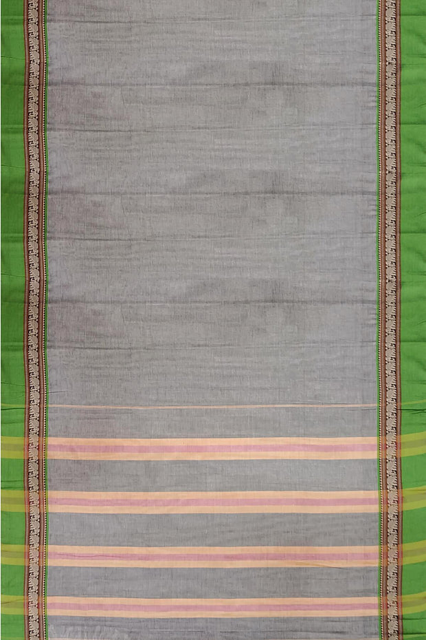 Narayanpet  pure cotton saree in grey & green