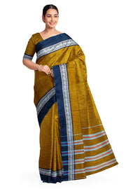 Narayanpet  pure cotton saree in mustard & black