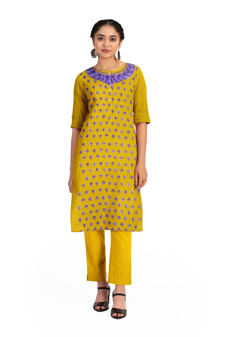Crepe silk salwar suit material with Kashmiri hand embroidery.