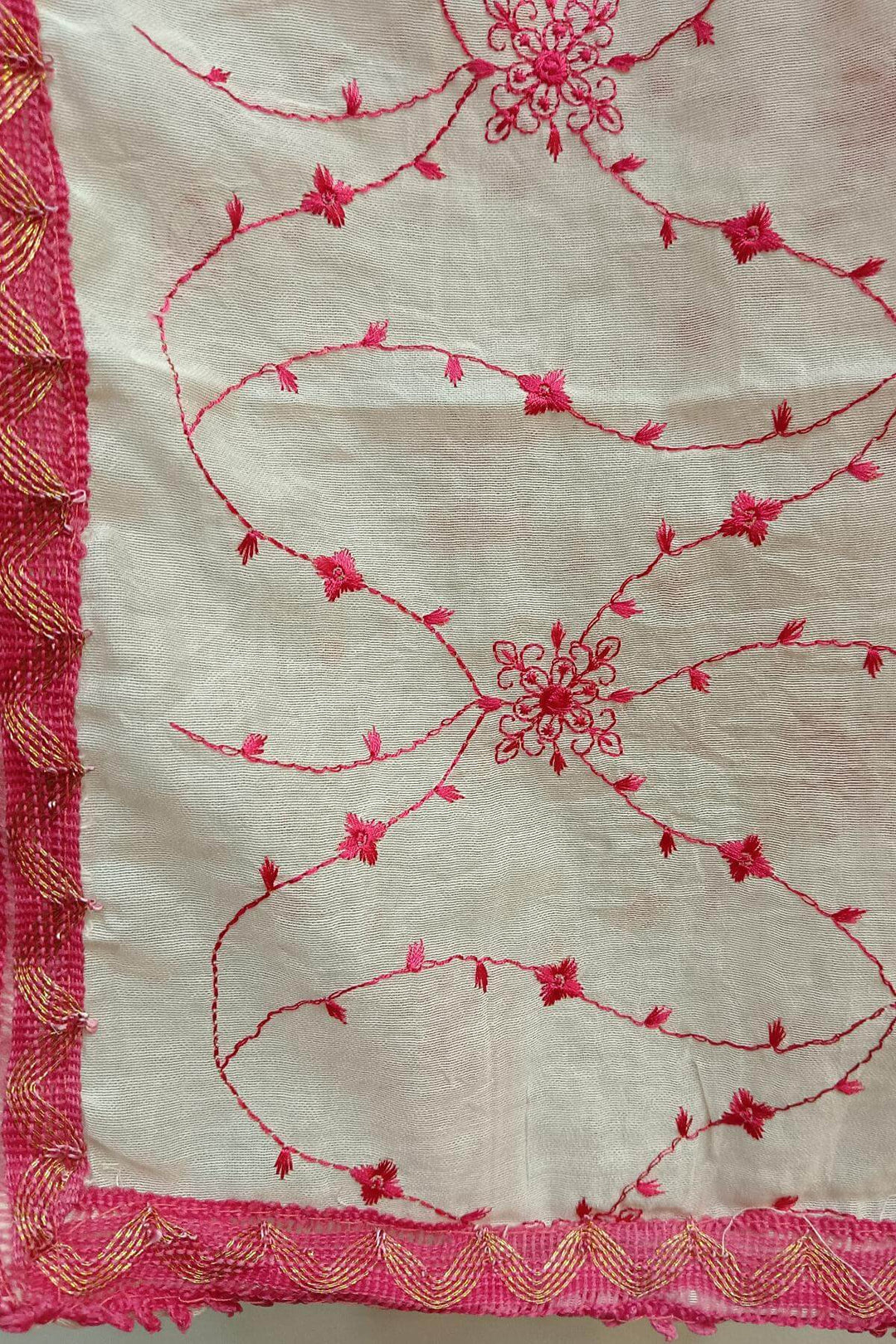 Muslin 3 piece kurta set (top  bottom & dupatta ) in pink