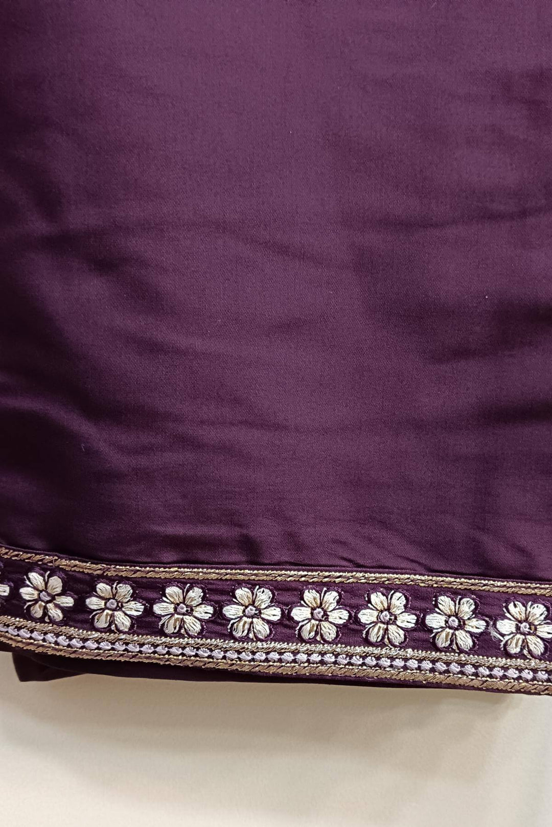 Muslin 3 piece kurta set (top ,  bottom & dupatta ) in wine colour