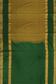 Handloom Uppada pure silk saree in  checks in  greenish yellow