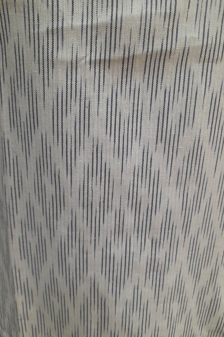 Handwoven ikat cotton kurti in straight cut in white