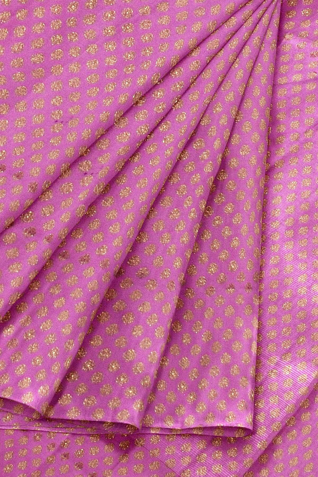 Banarasi  silk fabric in onion pink  . Available in multiples of 1M & 2.5M