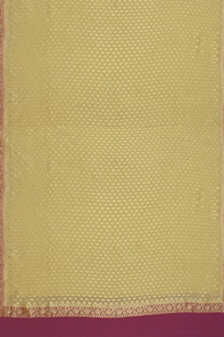 Handloom Banarasi silk georgette dupatta in  beige