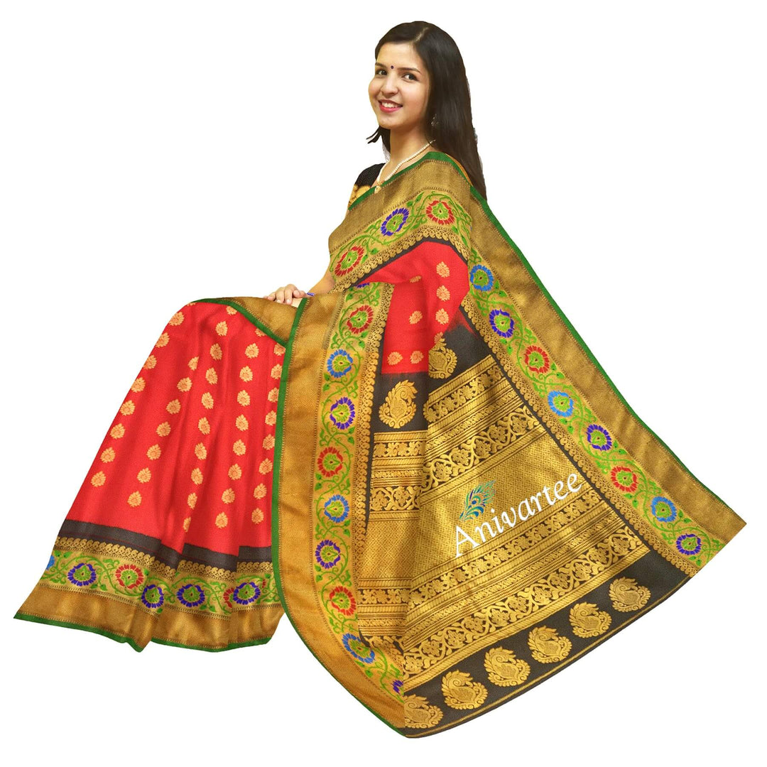 Handloom Gadwal pure silk saree - Anivartee