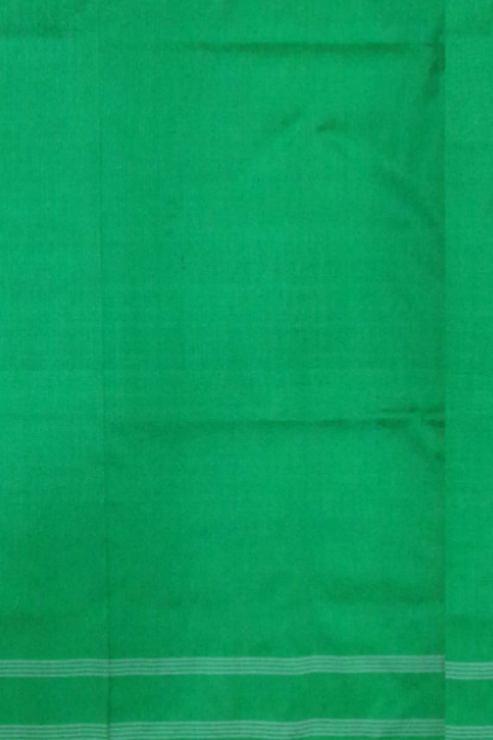 Ikat pure silk saree in wave pattern in green