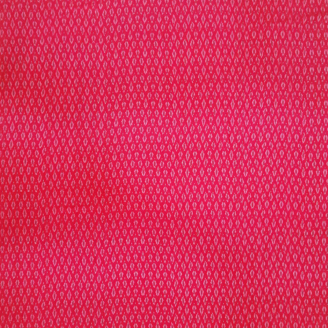 Handwoven  Ikat silk cotton fabric in pink