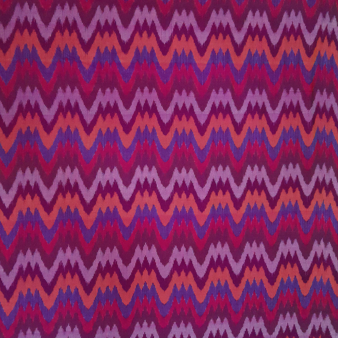 Handwoven  Ikat silk cotton fabric in multicolour