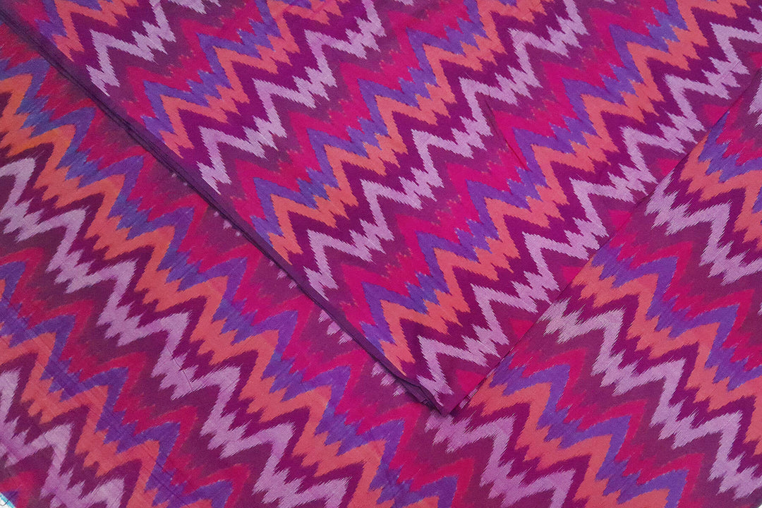 Handwoven  Ikat silk cotton fabric in multicolour