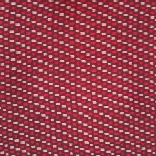 Handwoven ikat  pure cotton fabric in maroon