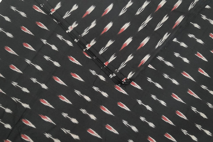Handwoven ikat  pure cotton fabric in black