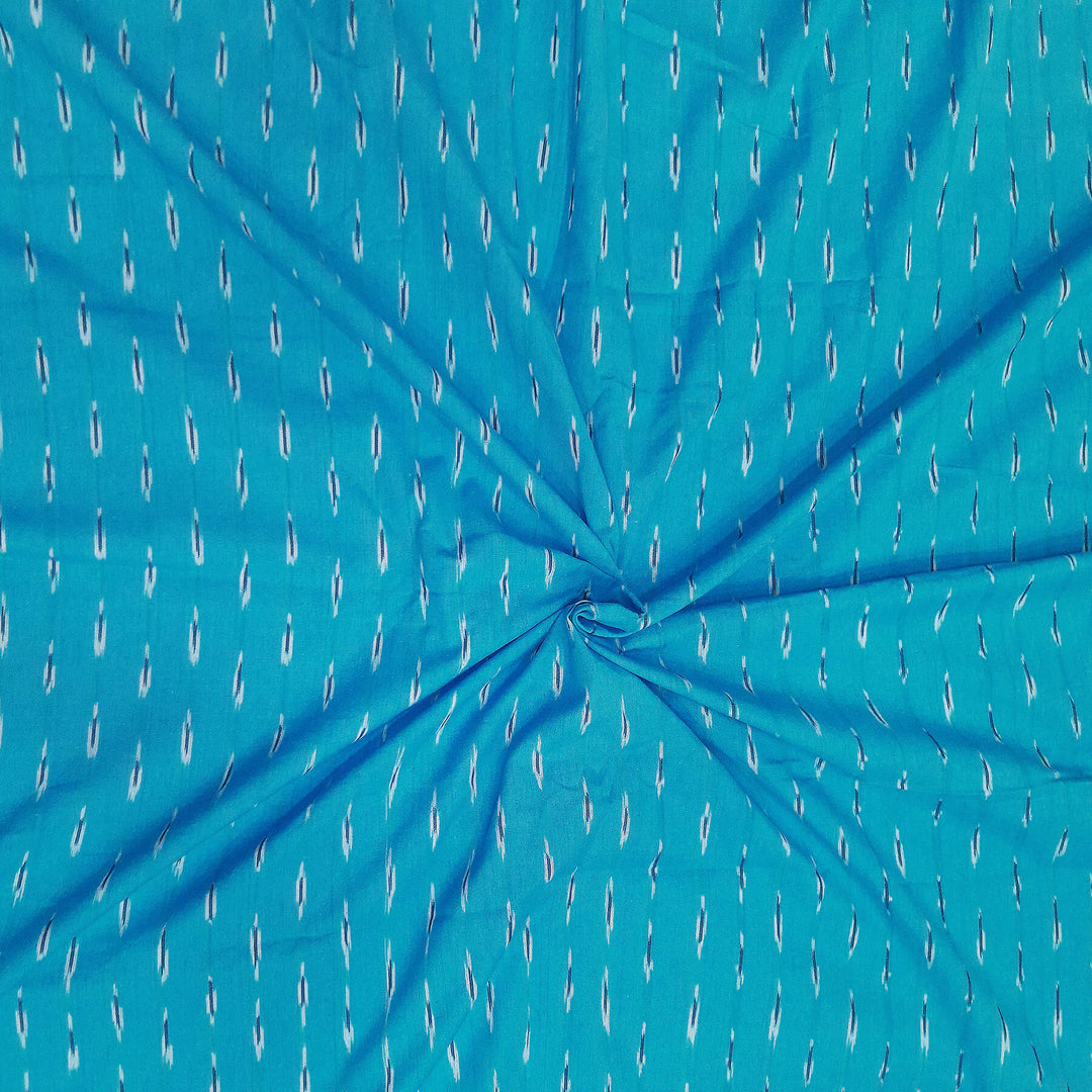 Handwoven ikat  pure cotton fabric in blue