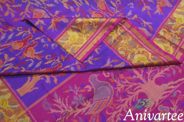 Handwoven Patola Ikat pure silk saree - Anivartee