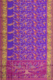 Handwoven Patola Ikat pure silk saree with floral motifs