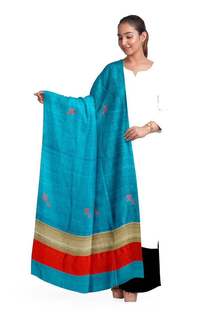 Handloom desi tussar pure silk dupatta
