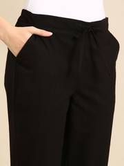 Black classic cotton pants