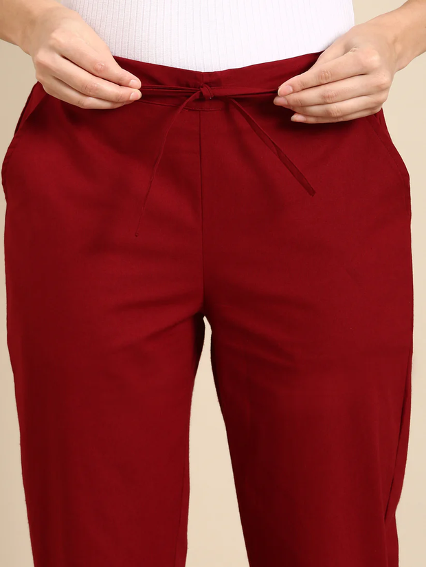 Maroon classic  cotton pants