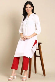 Red classic cotton pants